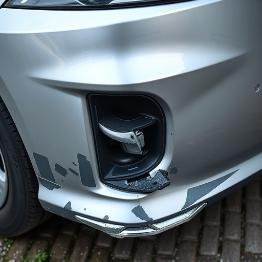 damaged car bumper