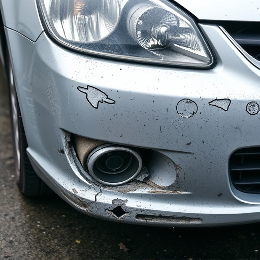 damaged car bumper