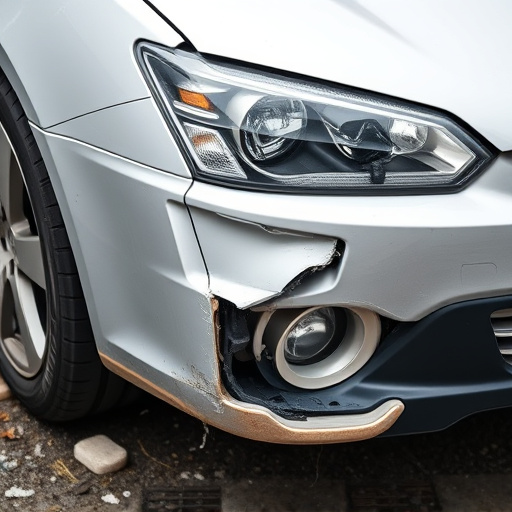 damaged car bumper