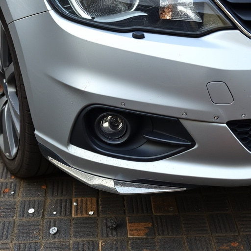 damaged car bumper