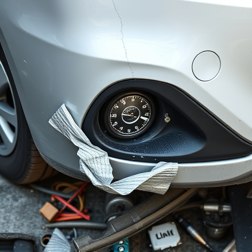 damaged car bumper