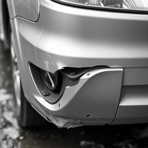 damaged car bumper