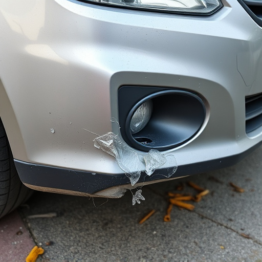 damaged car bumper