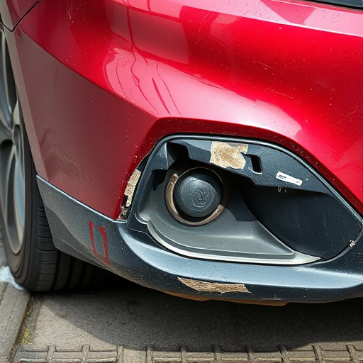 damaged car bumper