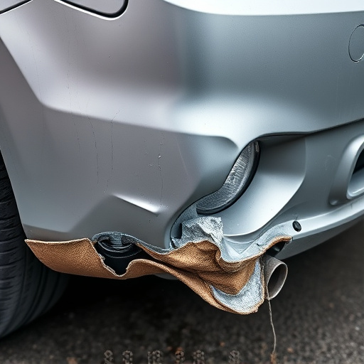 damaged car bumper