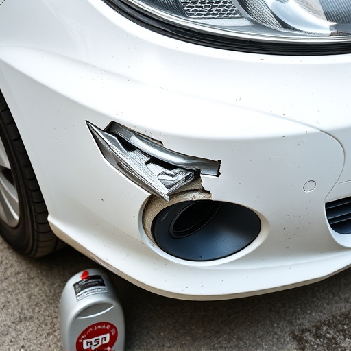 damaged car bumper