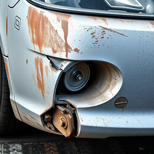 damaged car bumper