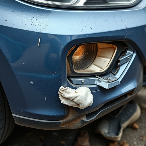 damaged car bumper