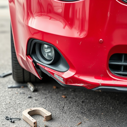 damaged car bumper
