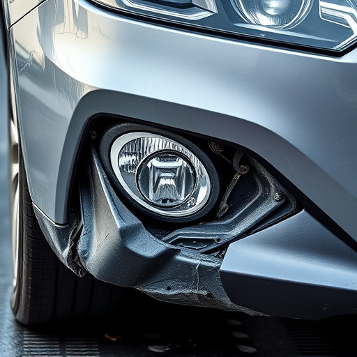 damaged car bumper