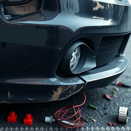 damaged car bumper
