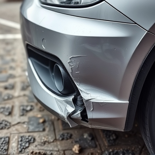 damaged car bumper
