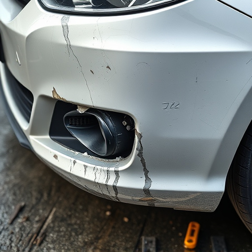 damaged car bumper
