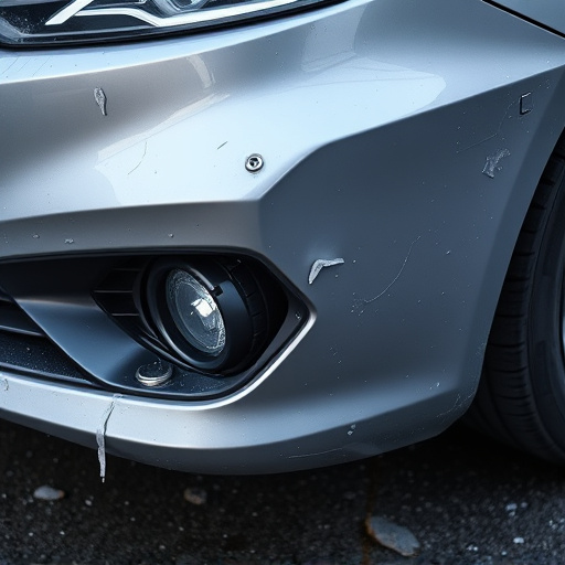 damaged car bumper