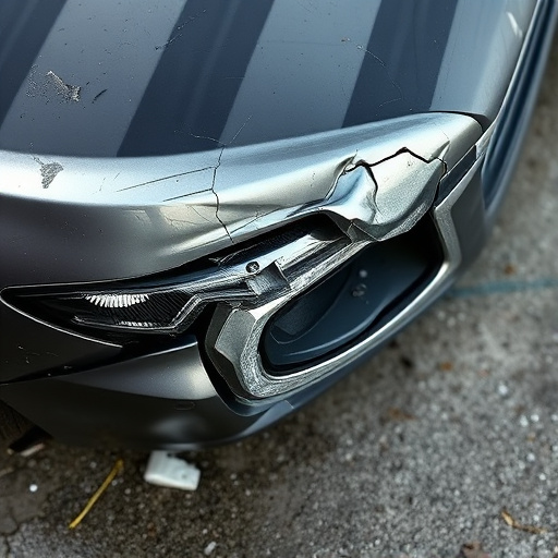 damaged car bumper