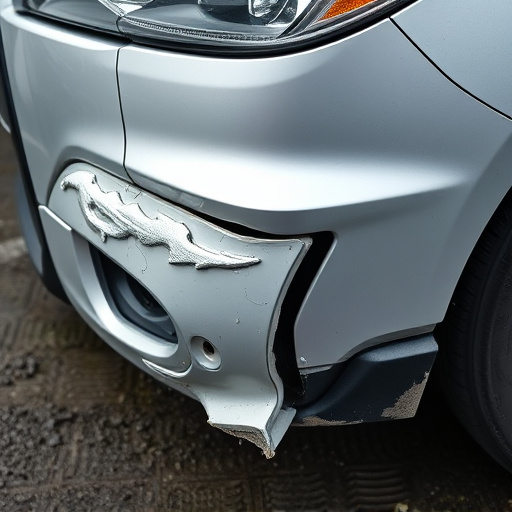 damaged car bumper