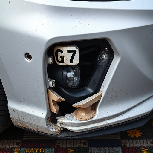 damaged car bumper