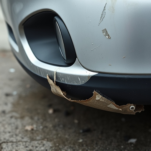 damaged car bumper