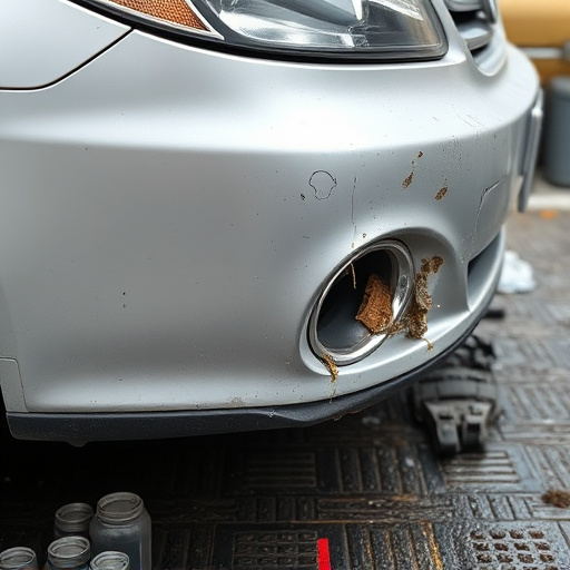 damaged car bumper