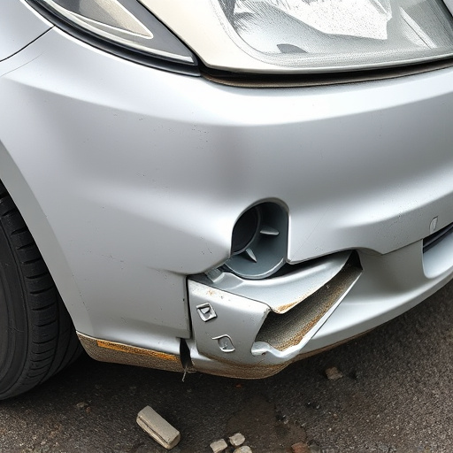 damaged car bumper
