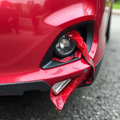 damaged car bumper