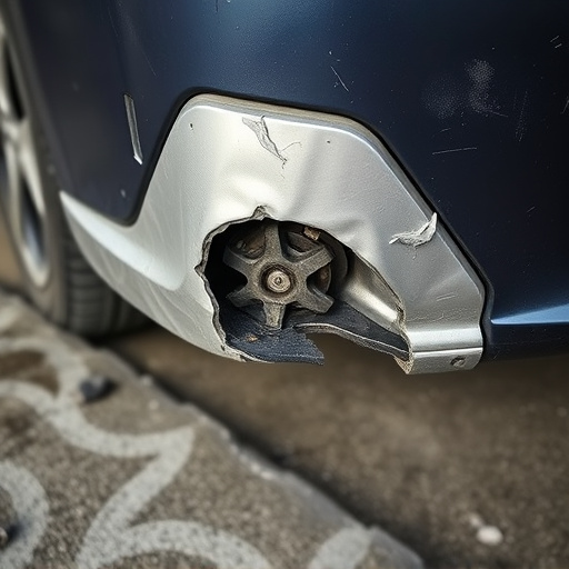 damaged car bumper