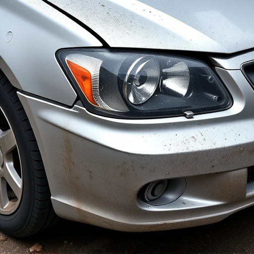 damaged car bumper