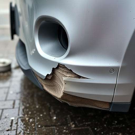 damaged car bumper