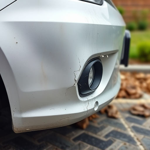 damaged car bumper