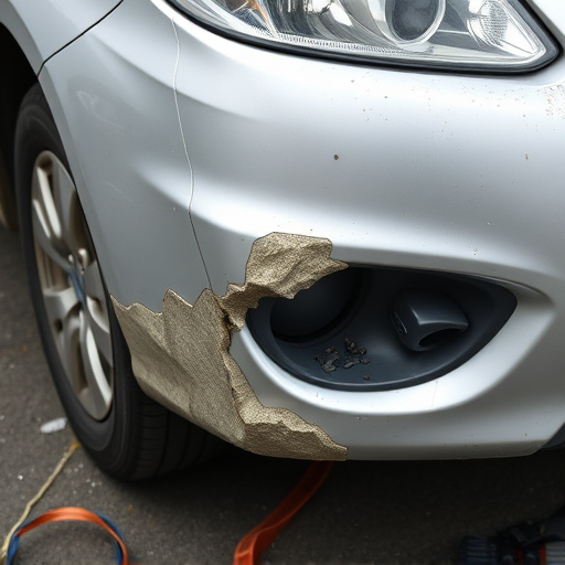 damaged car bumper