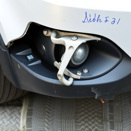 damaged car bumper