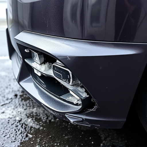 damaged car bumper