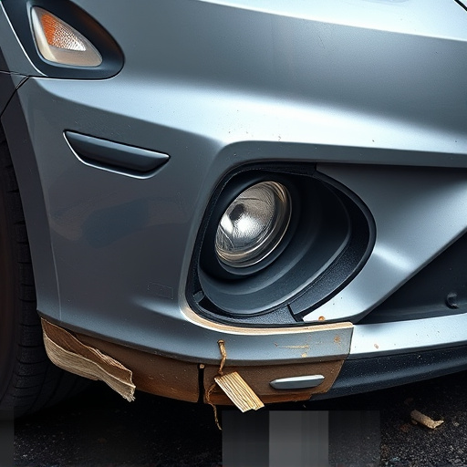 damaged car bumper
