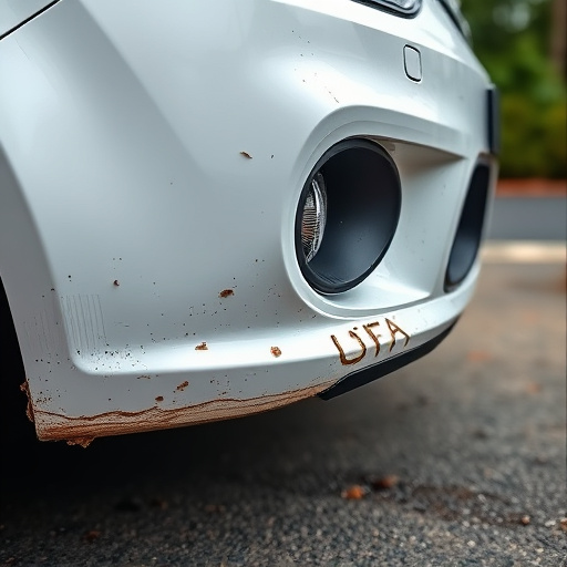 damaged car bumper