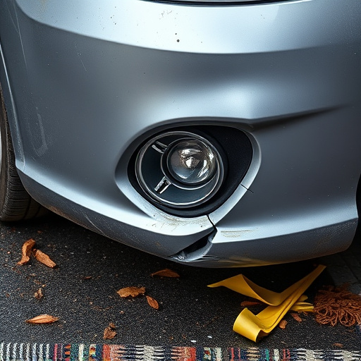 damaged car bumper