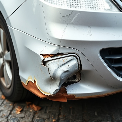 damaged car bumper