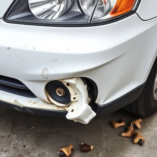 damaged car bumper