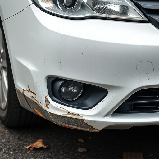damaged car bumper