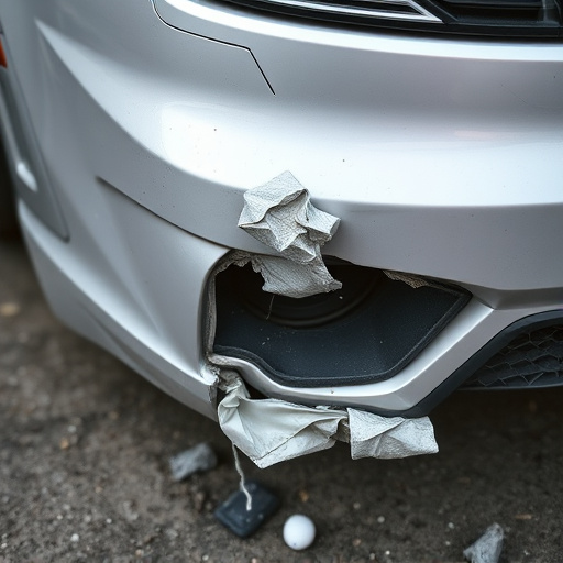 damaged car bumper