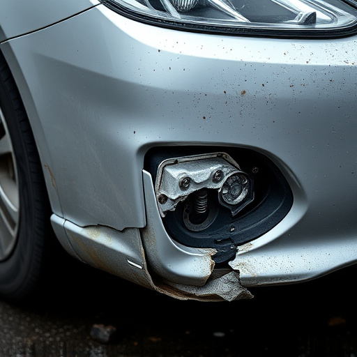 damaged car bumper