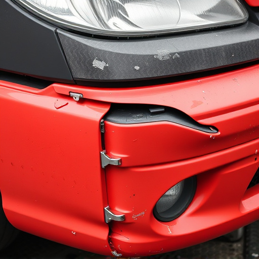 damaged car bumper