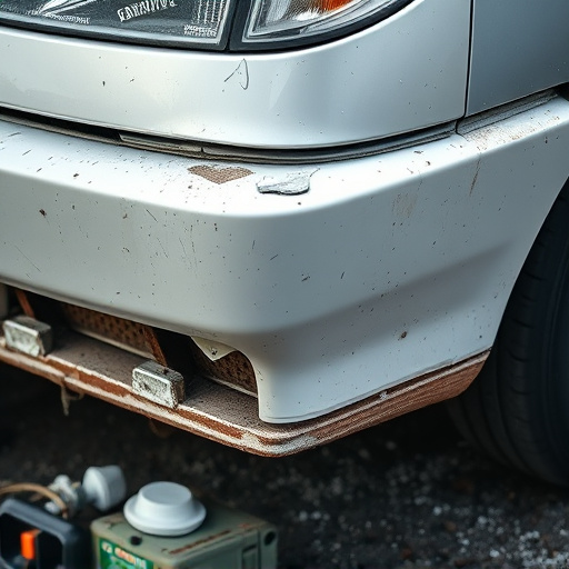 damaged car bumper
