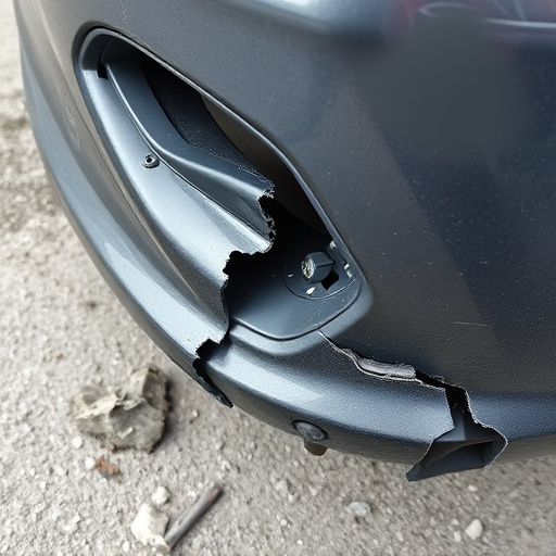 damaged car bumper