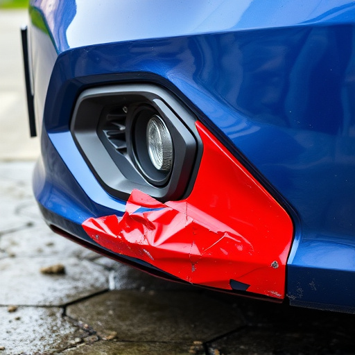 damaged car bumper