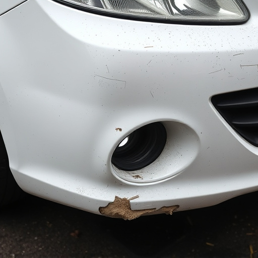 damaged car bumper