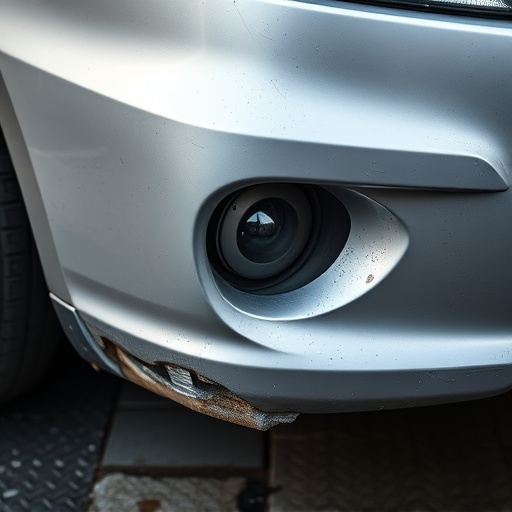 damaged car bumper