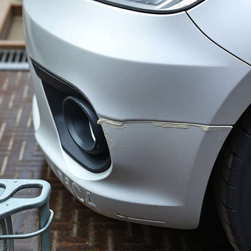 damaged car bumper