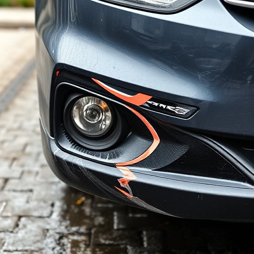 damaged car bumper