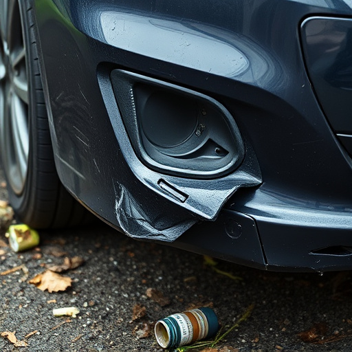 damaged car bumper