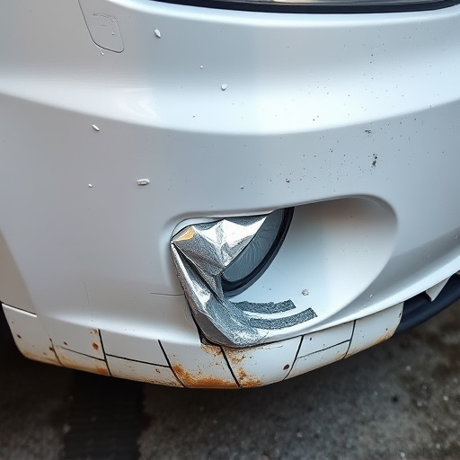 damaged car bumper